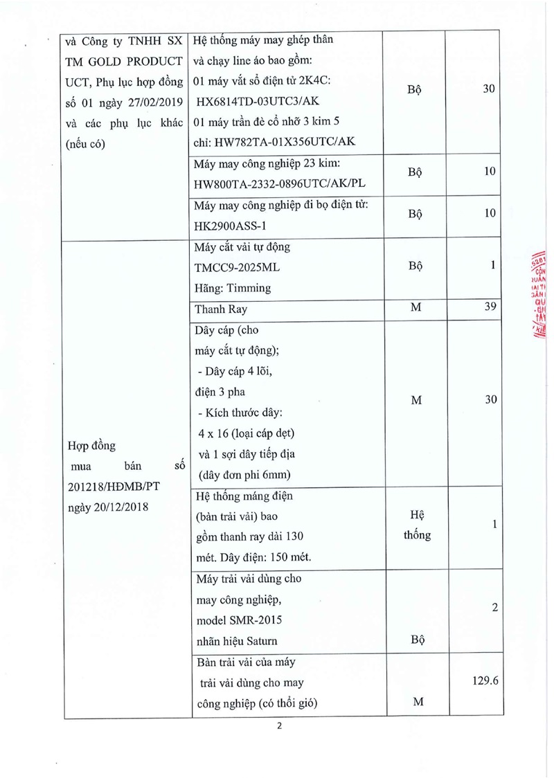 Ảnh chụp văn bản thông báo, trang 2