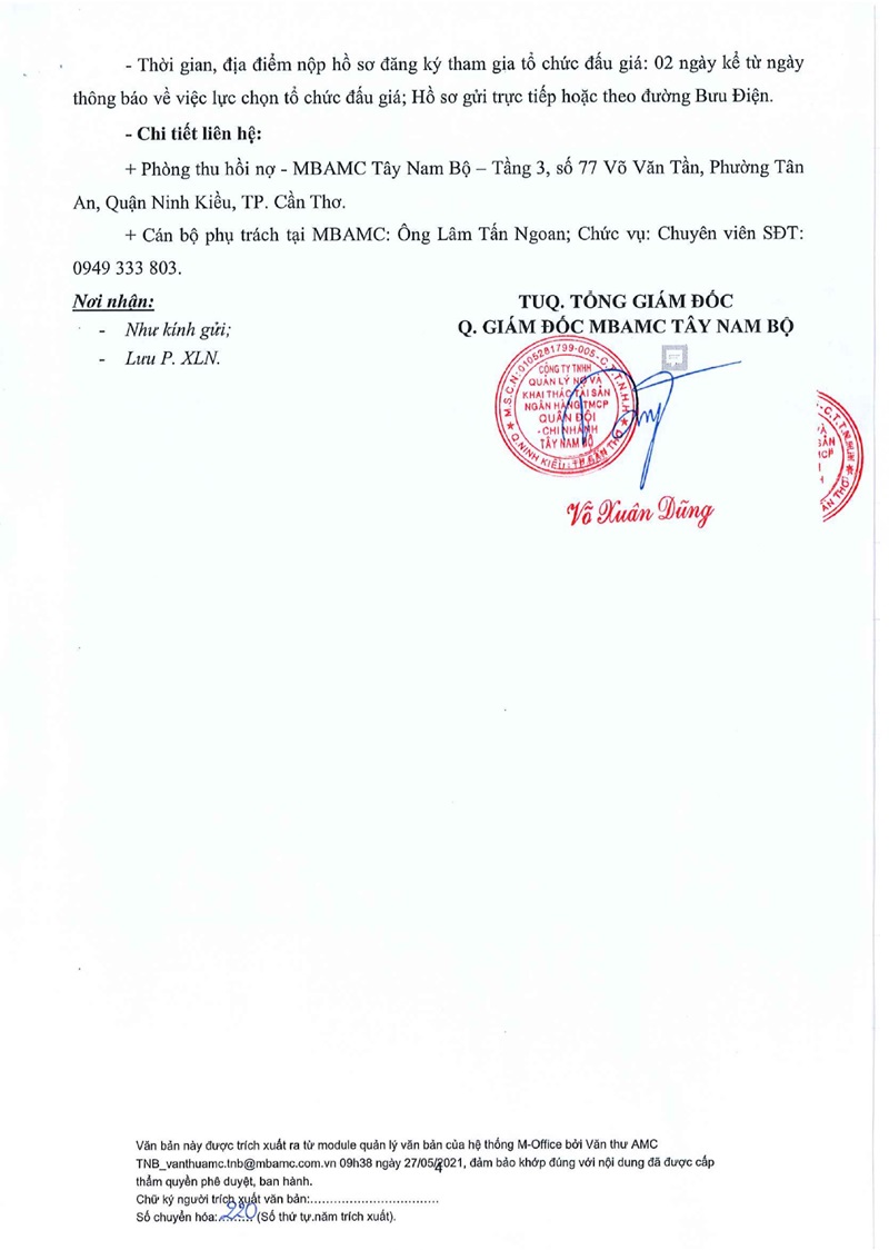 Ảnh chụp văn bản thông báo, trang 4