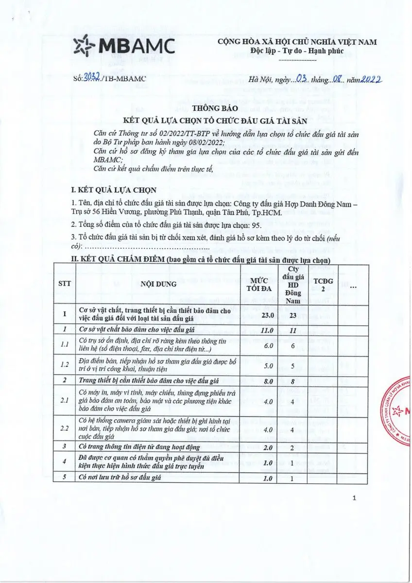 Ảnh chụp văn bản thông báo, trang 1