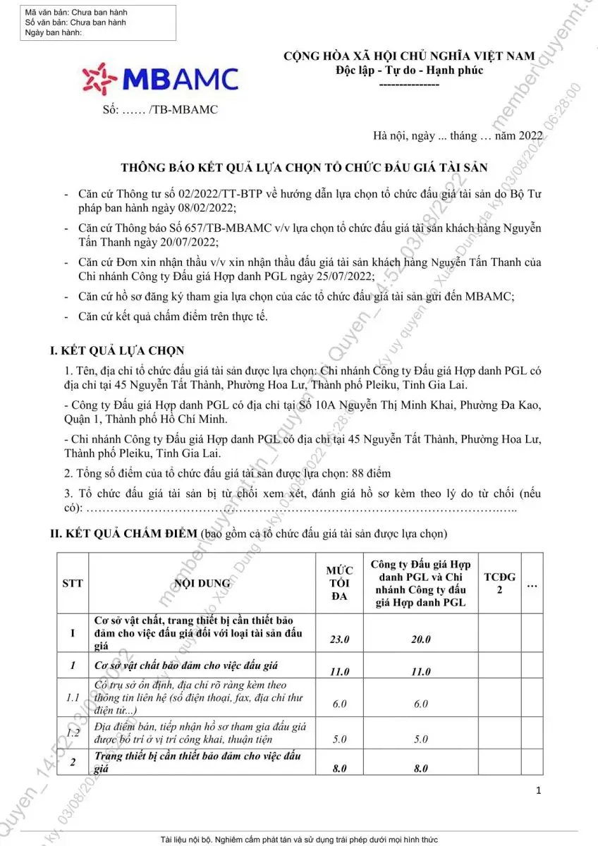 Ảnh chụp văn bản thông báo, trang 2