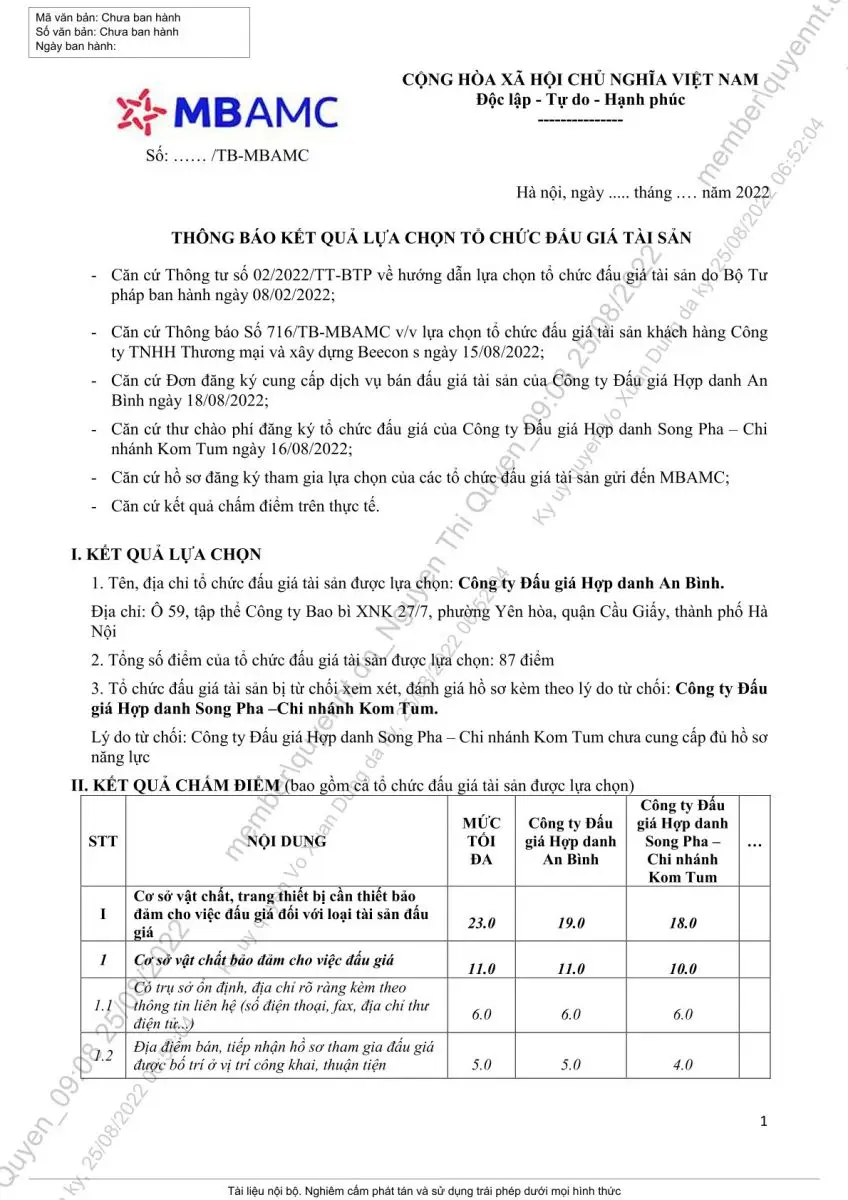Ảnh chụp văn bản thông báo, trang 2