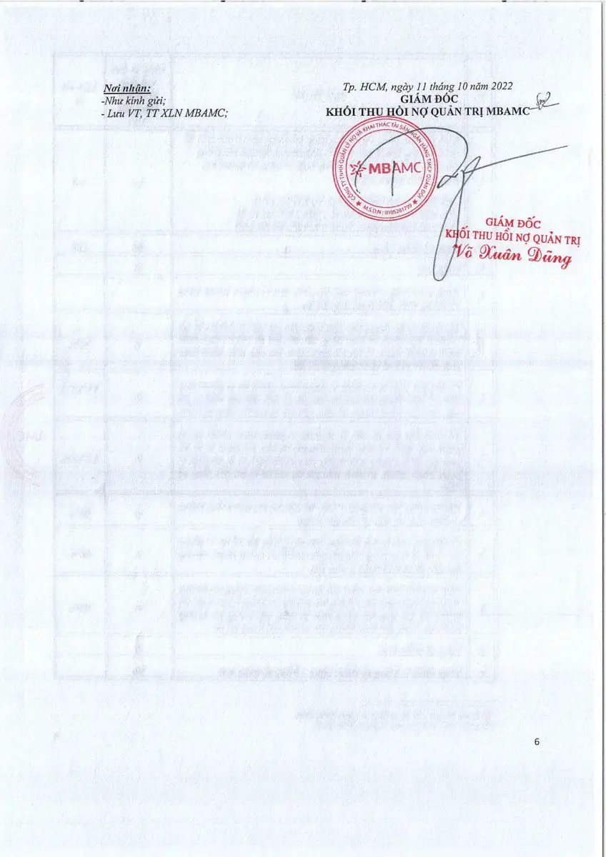Ảnh chụp văn bản thông báo, trang 6