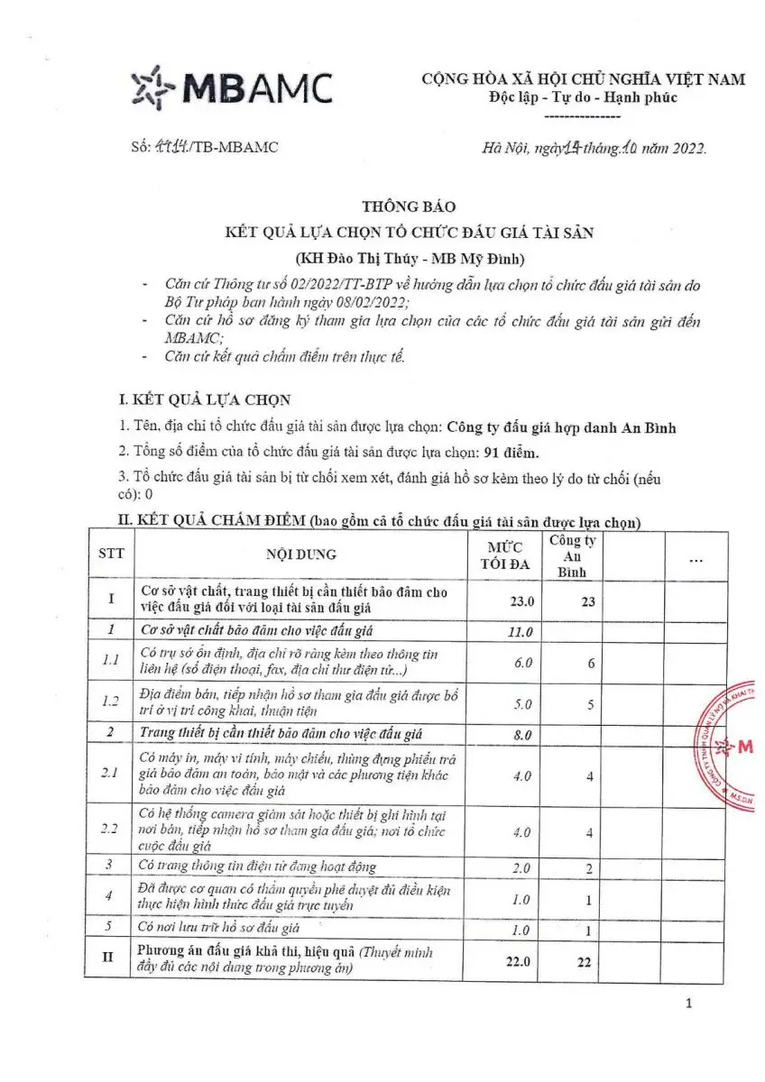 Ảnh chụp văn bản thông báo, trang 1