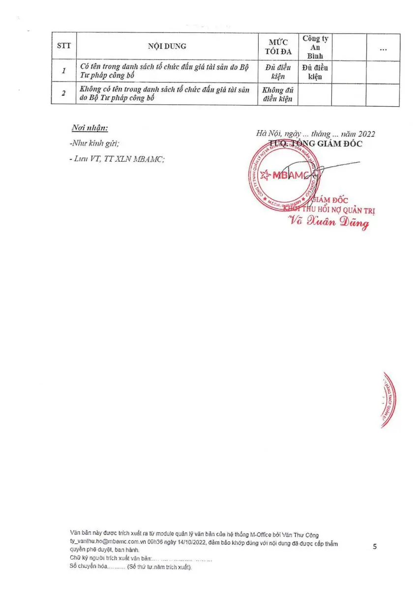 Ảnh chụp văn bản thông báo, trang 5