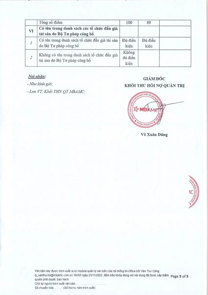 Ảnh chụp văn bản thông báo, trang 5