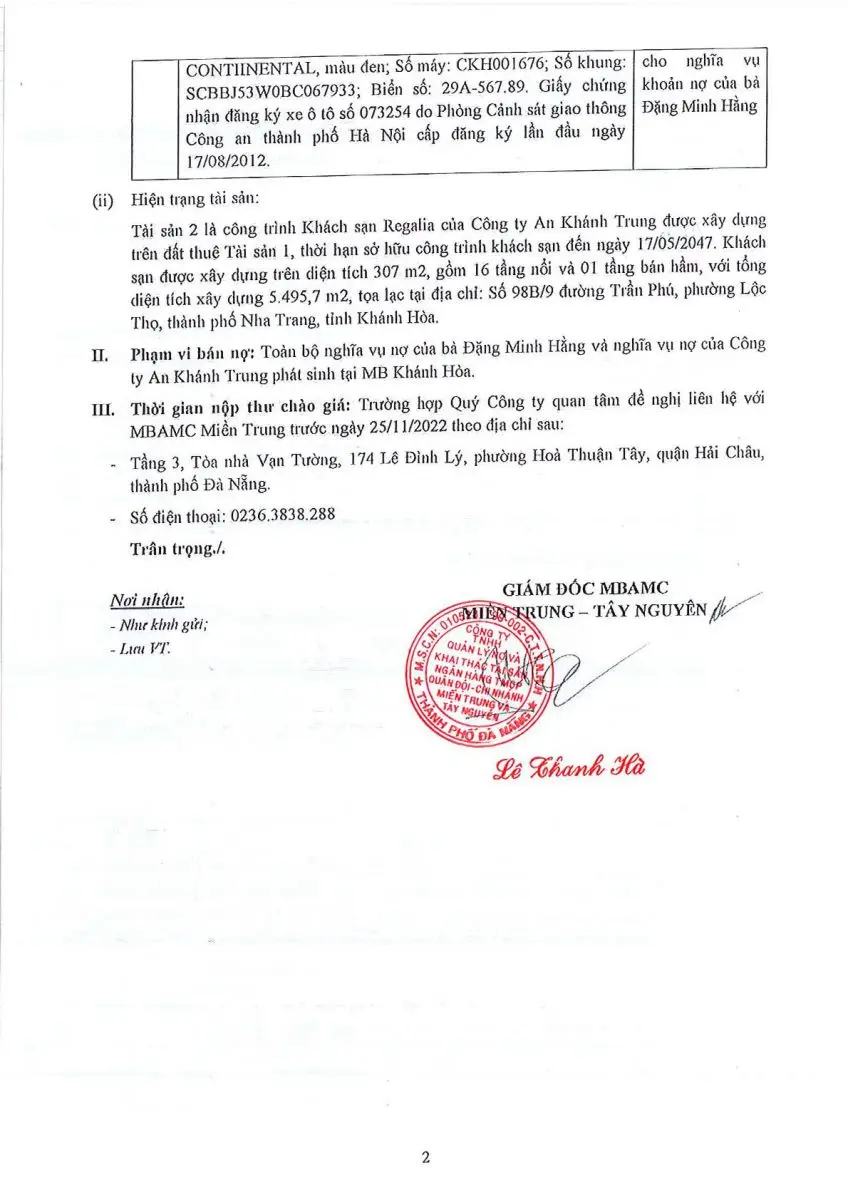 Ảnh chụp văn bản thông báo, trang 2