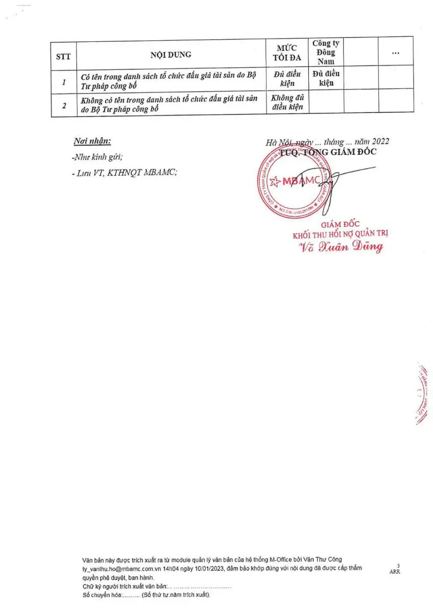 Ảnh chụp văn bản thông báo, trang 5