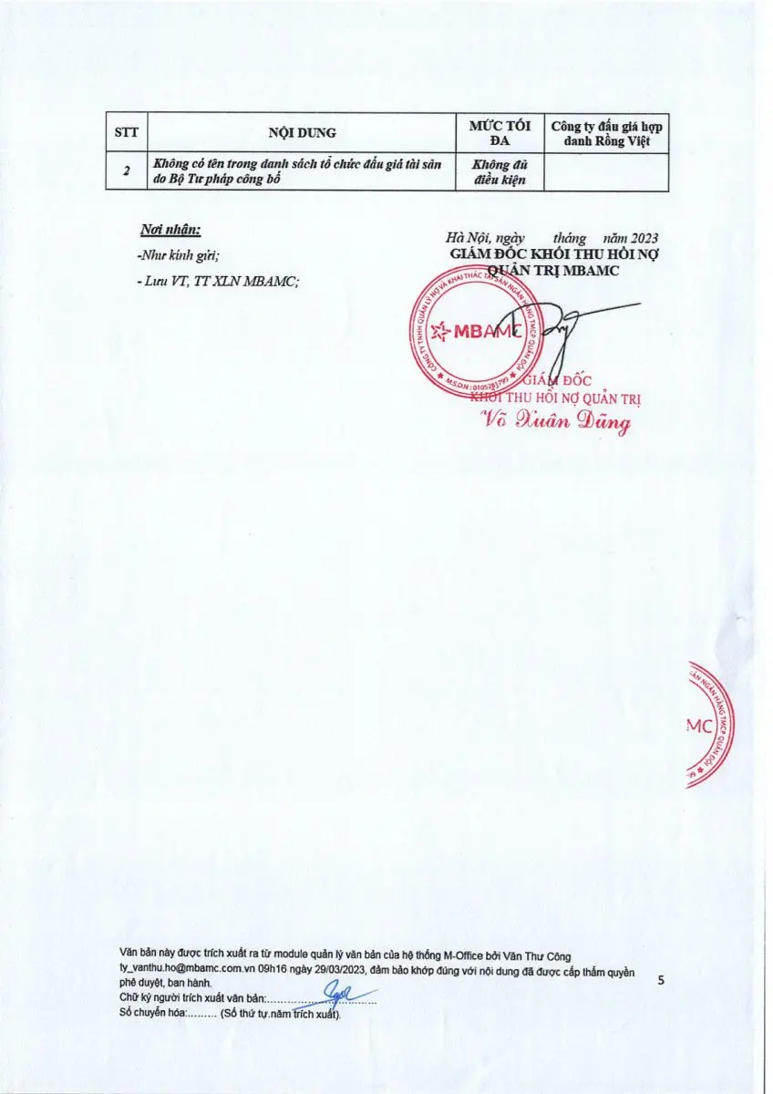 Ảnh chụp văn bản thông báo, trang 5