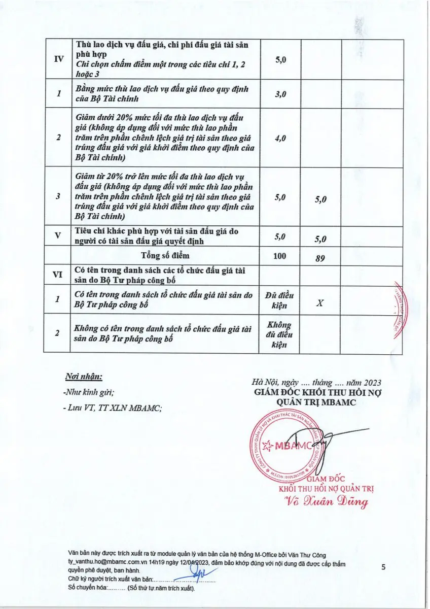 Ảnh chụp văn bản thông báo, trang 5