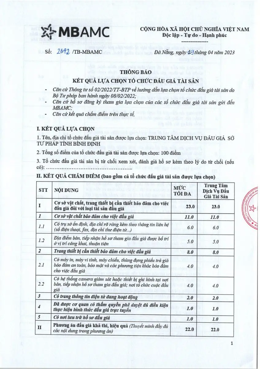 Ảnh chụp văn bản thông báo, trang 1
