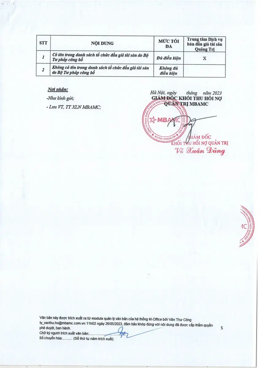 Ảnh chụp văn bản thông báo, trang 5