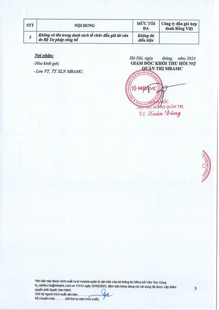 Ảnh chụp văn bản thông báo, trang 5