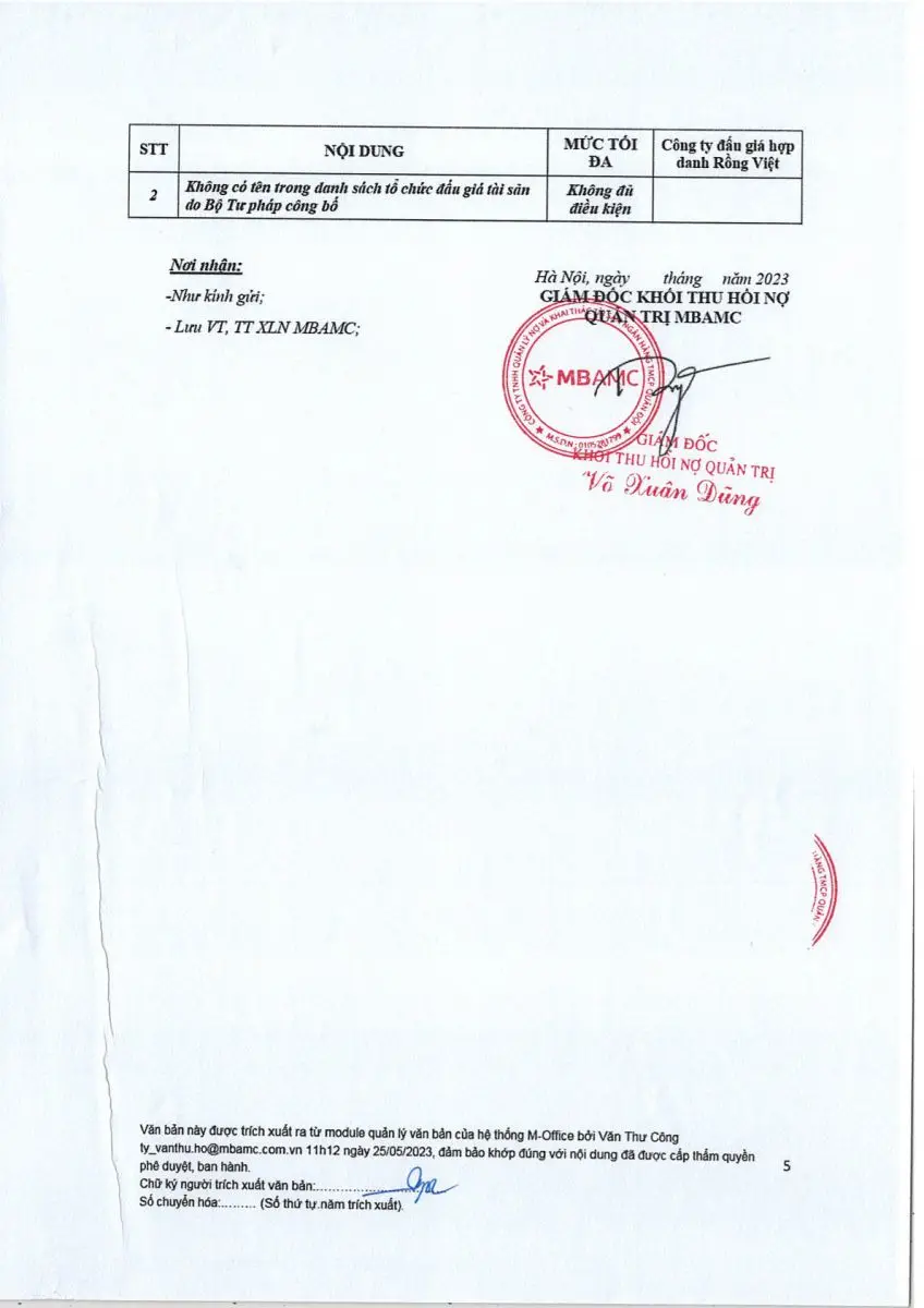 Ảnh chụp văn bản thông báo, trang 5