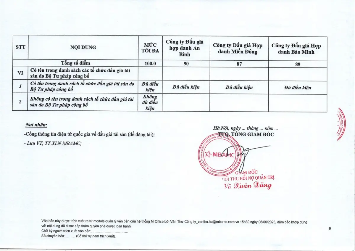 Ảnh chụp văn bản thông báo, trang 9