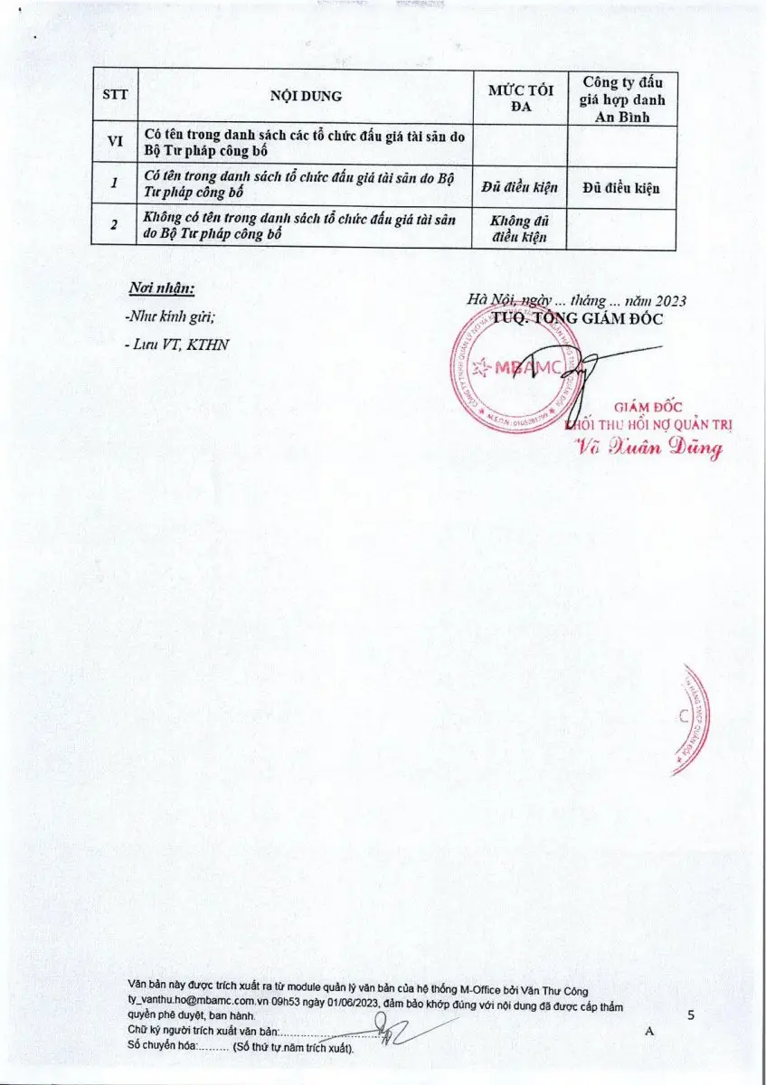Ảnh chụp văn bản thông báo, trang 5