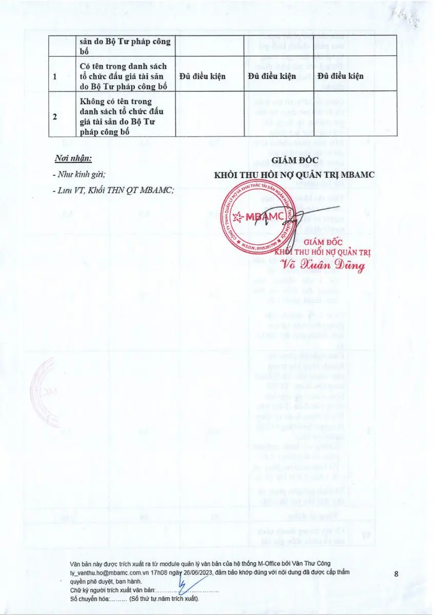 Ảnh chụp văn bản thông báo, trang 8