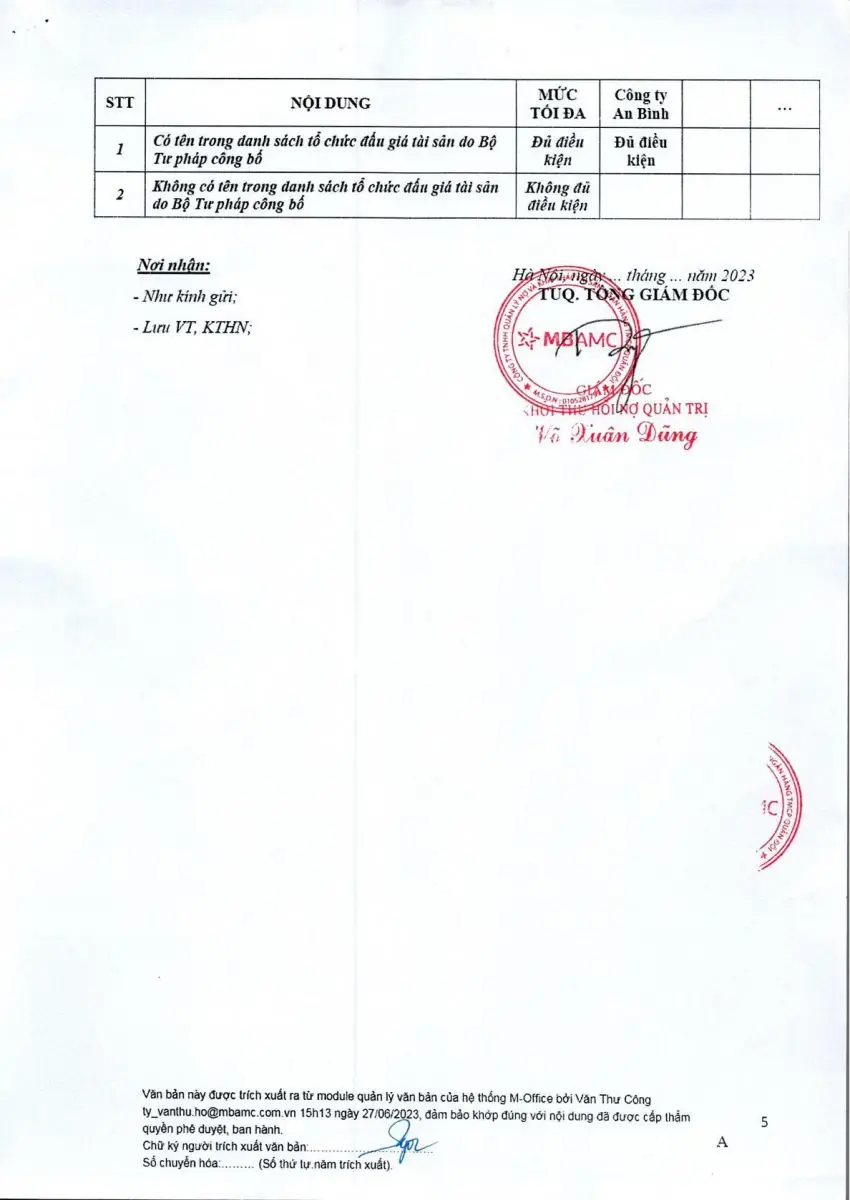 Ảnh chụp văn bản thông báo, trang 5