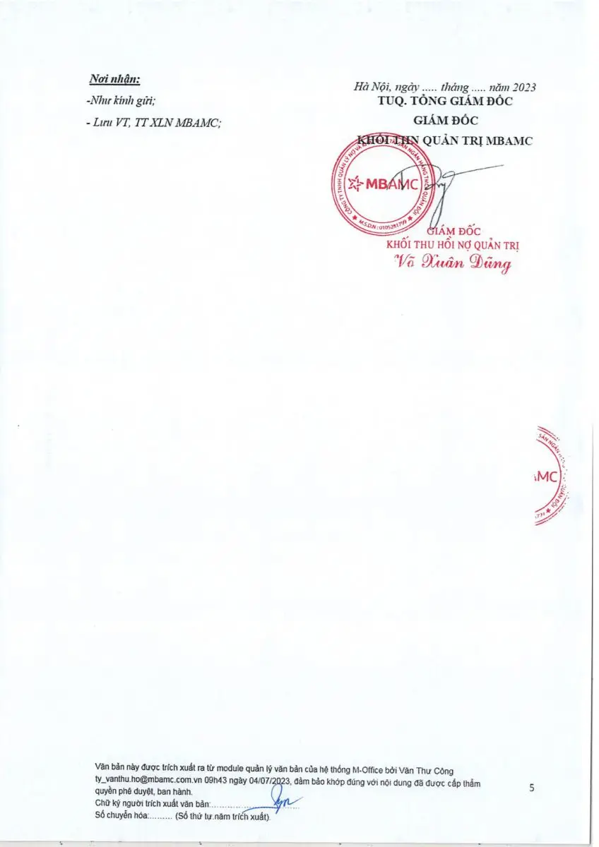 Ảnh chụp văn bản thông báo, trang 5