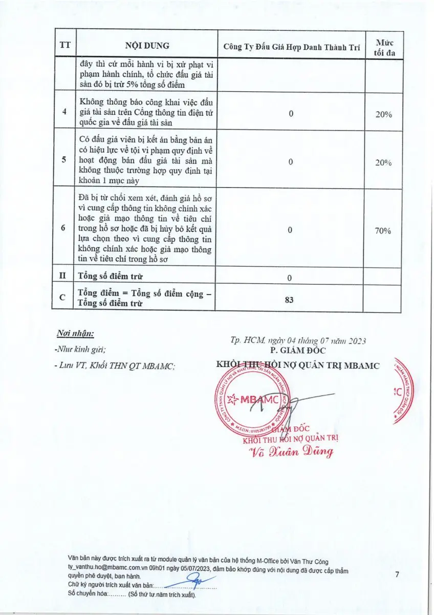 Ảnh chụp văn bản thông báo, trang 7