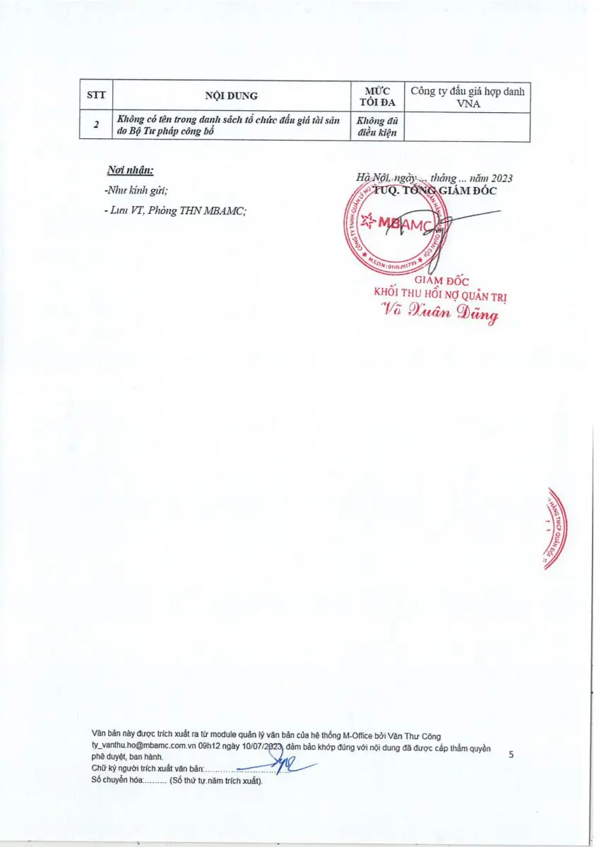 Ảnh chụp văn bản thông báo, trang 5