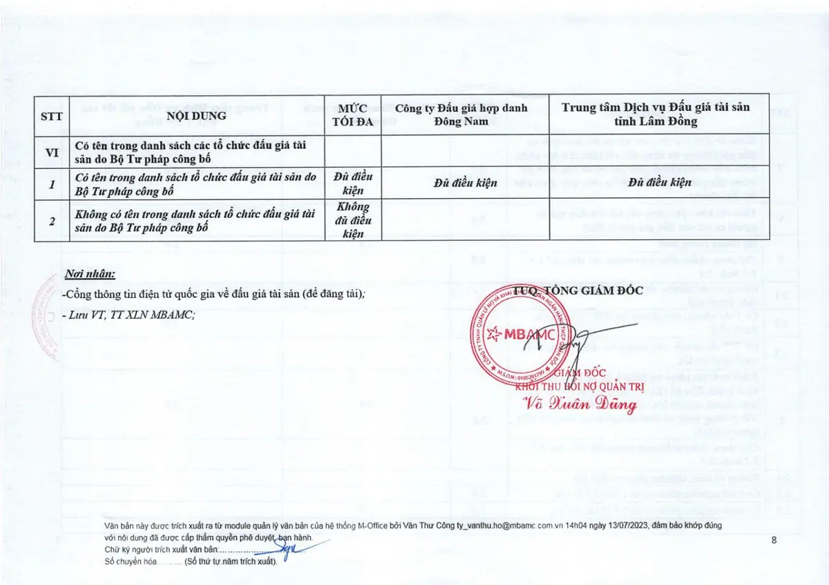 Ảnh chụp văn bản thông báo, trang 8