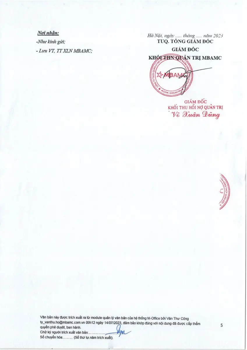 Ảnh chụp văn bản thông báo, trang 5