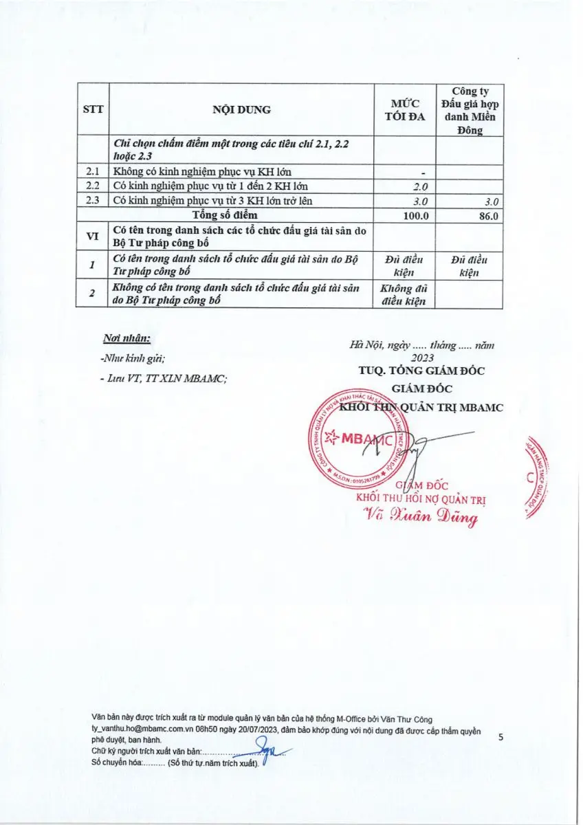 Ảnh chụp văn bản thông báo, trang 5