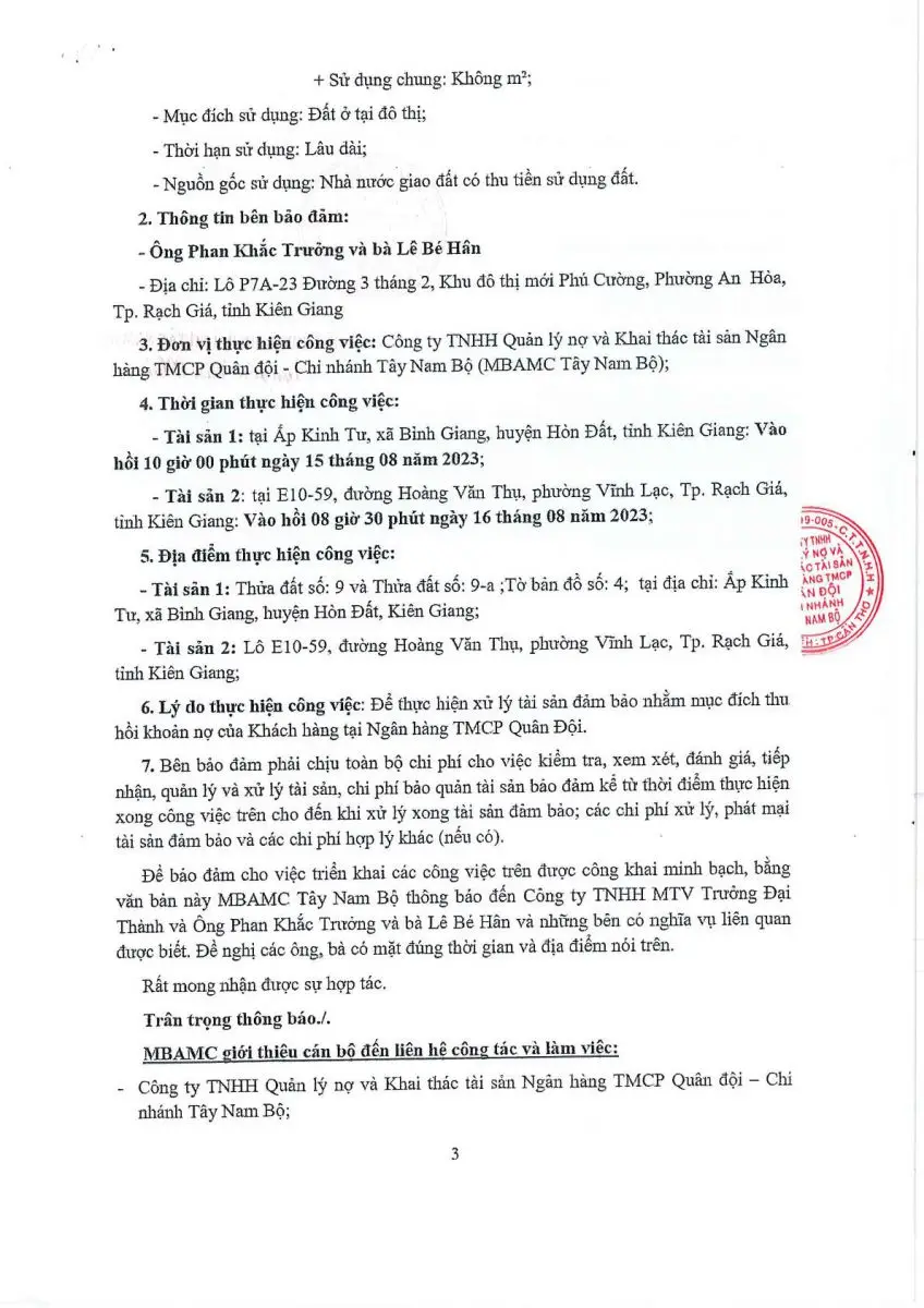 Ảnh chụp văn bản thông báo, trang 3