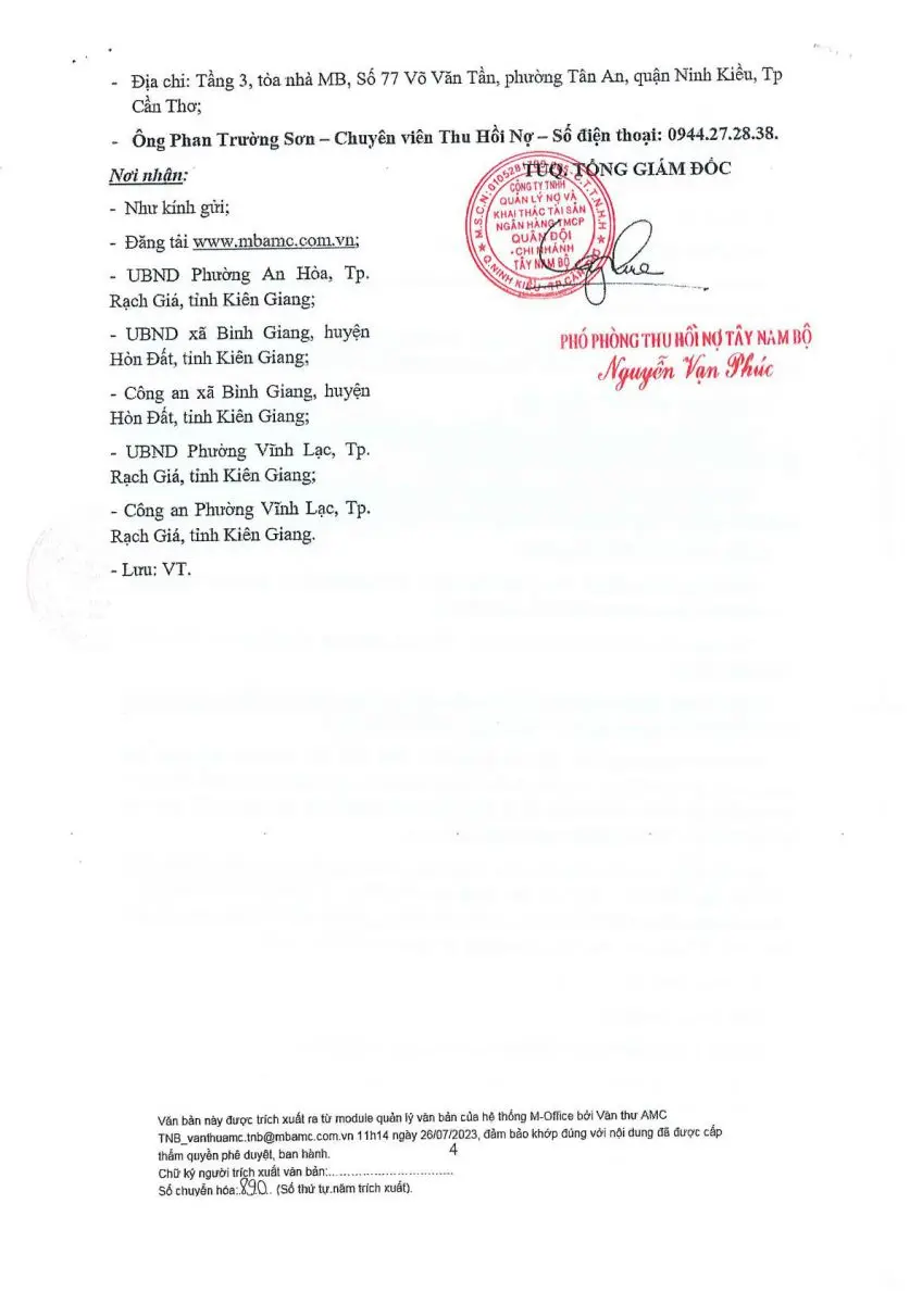 Ảnh chụp văn bản thông báo, trang 4