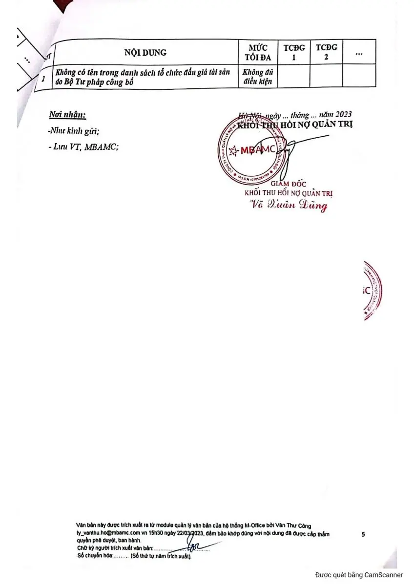 Ảnh chụp văn bản thông báo, trang 5