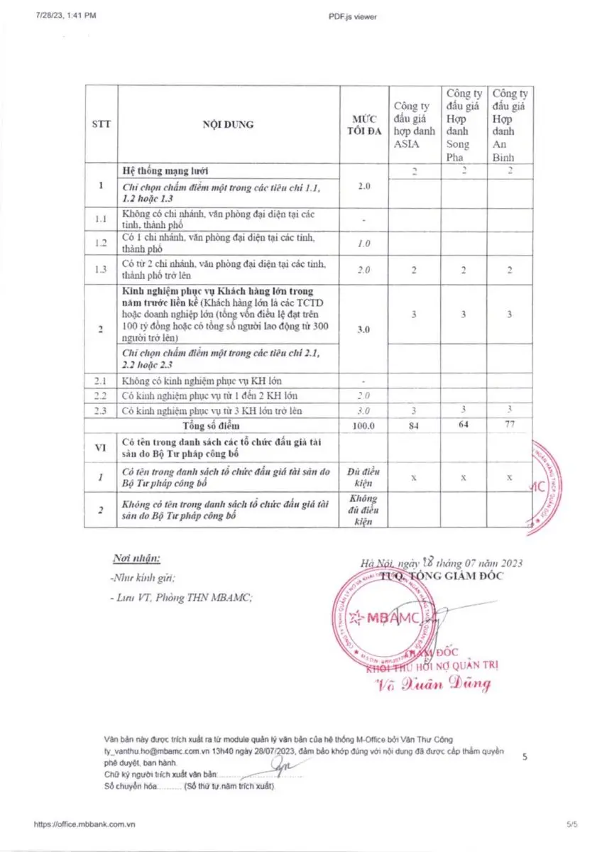 Ảnh chụp văn bản thông báo, trang 5