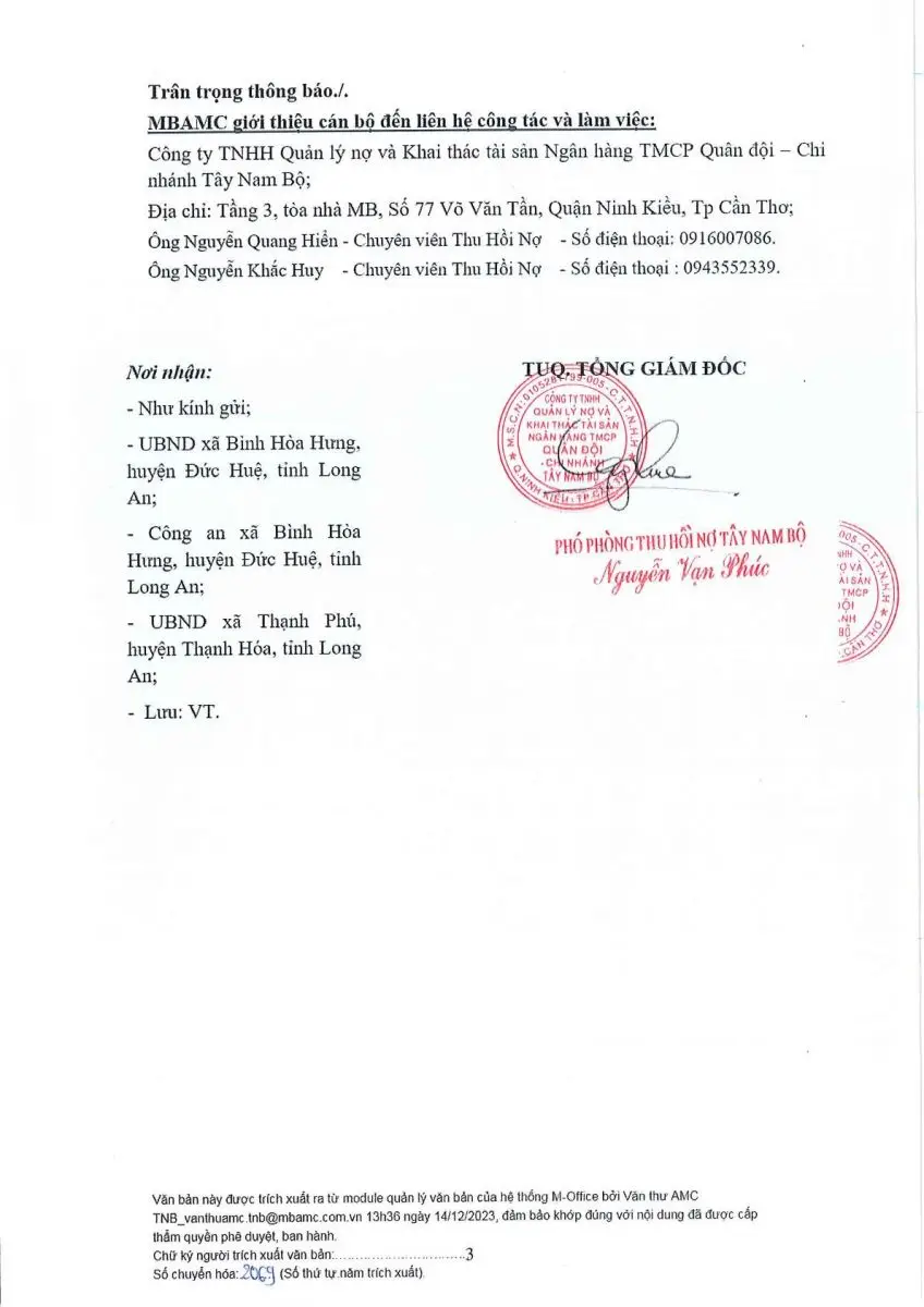 Ảnh chụp văn bản thông báo, trang 3