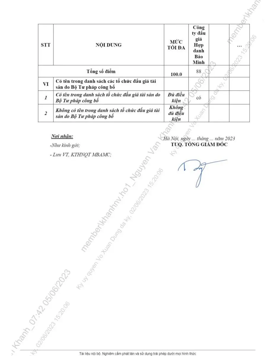 Ảnh chụp văn bản thông báo, trang 6