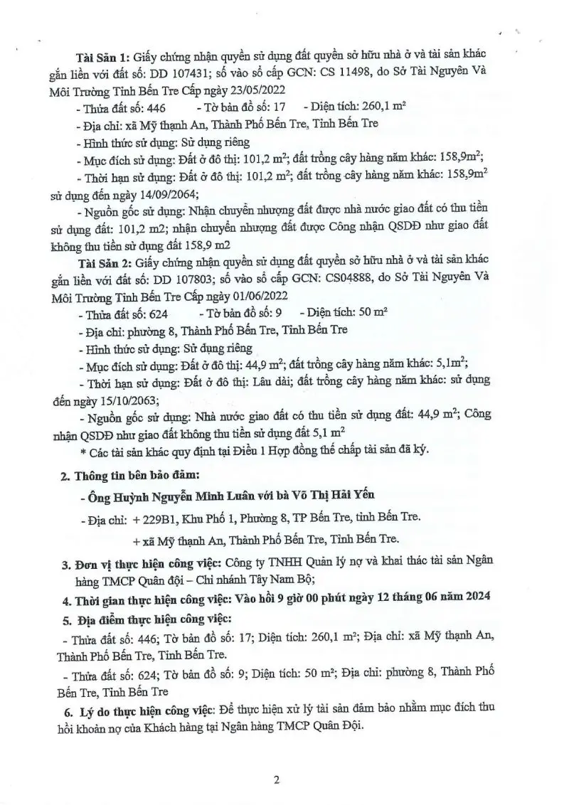 Ảnh chụp văn bản thông báo, trang 2
