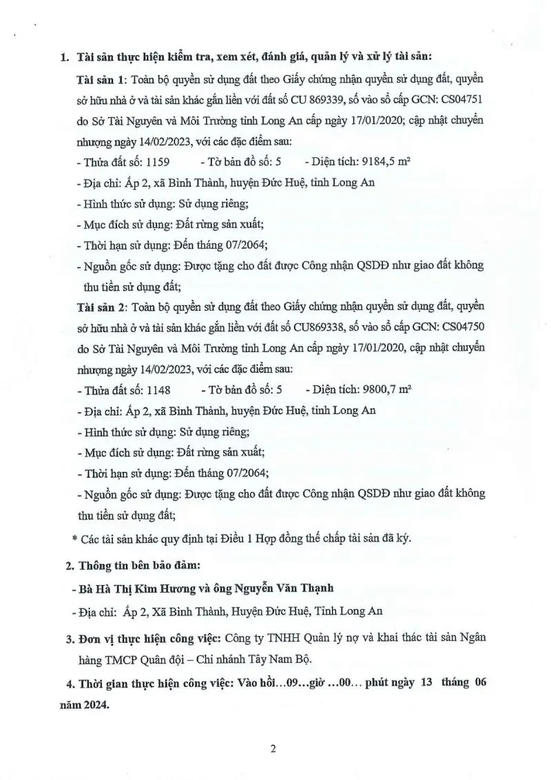 Ảnh chụp văn bản thông báo, trang 2