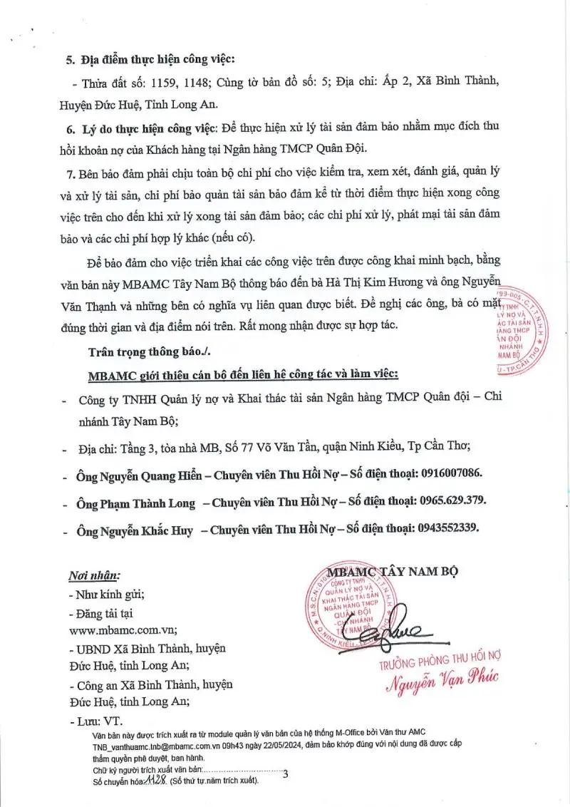 Ảnh chụp văn bản thông báo, trang 3
