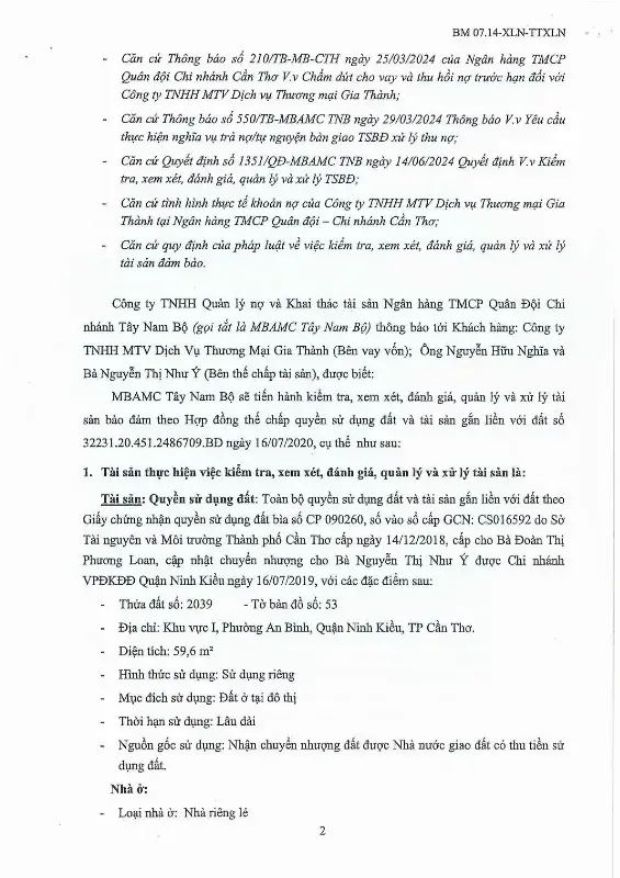 Ảnh chụp văn bản thông báo, trang 2
