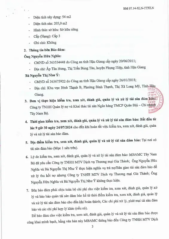 Ảnh chụp văn bản thông báo, trang 3