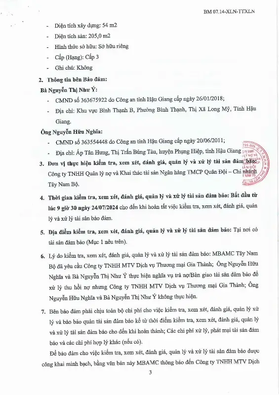 Ảnh chụp văn bản thông báo, trang 3