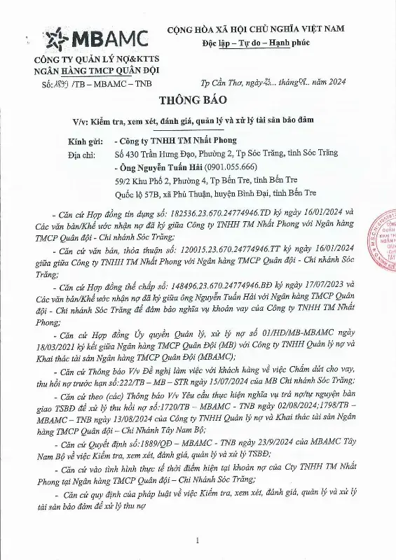 Ảnh chụp văn bản thông báo, trang 7
