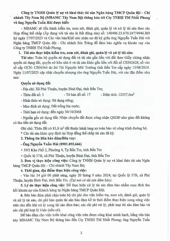 Ảnh chụp văn bản thông báo, trang 8