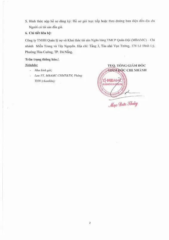 Ảnh chụp văn bản thông báo, trang 2
