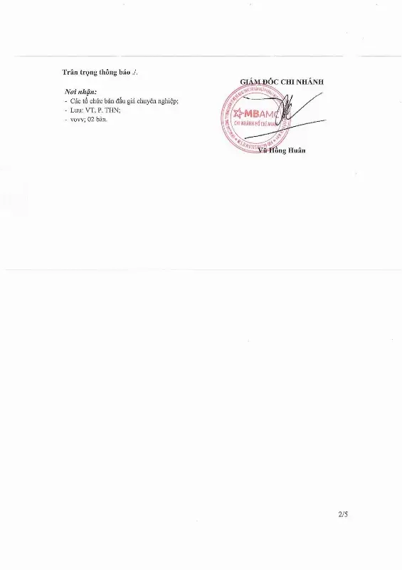 Ảnh chụp văn bản thông báo, trang 2