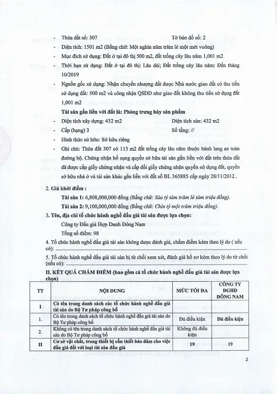 Ảnh chụp văn bản thông báo, trang 2