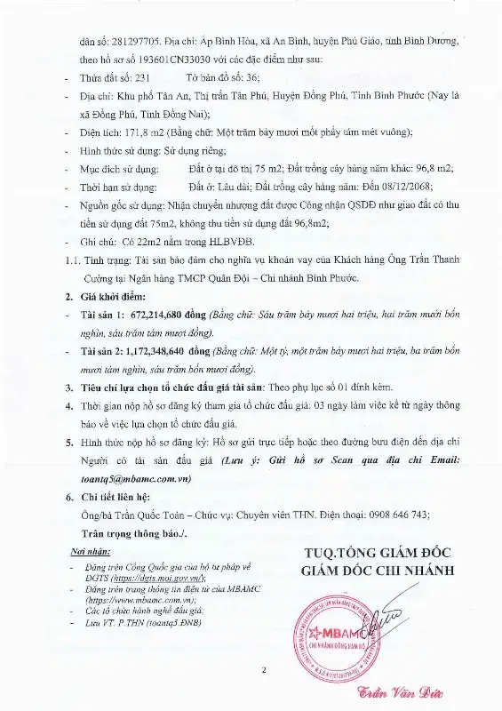Ảnh chụp văn bản thông báo, trang 2