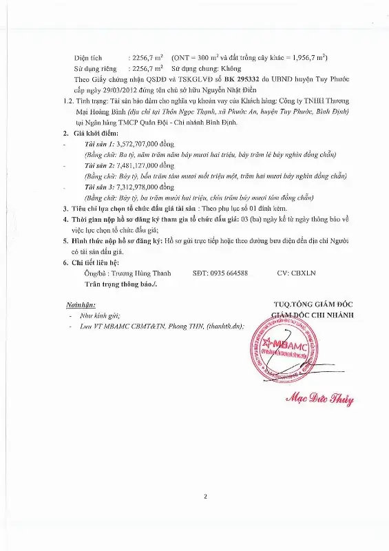 Ảnh chụp văn bản thông báo, trang 2